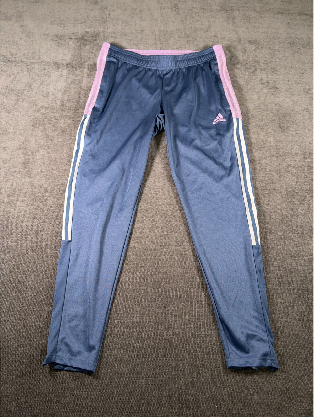 Adidas Women's Medium Blue and Pink Athletic Track Pants